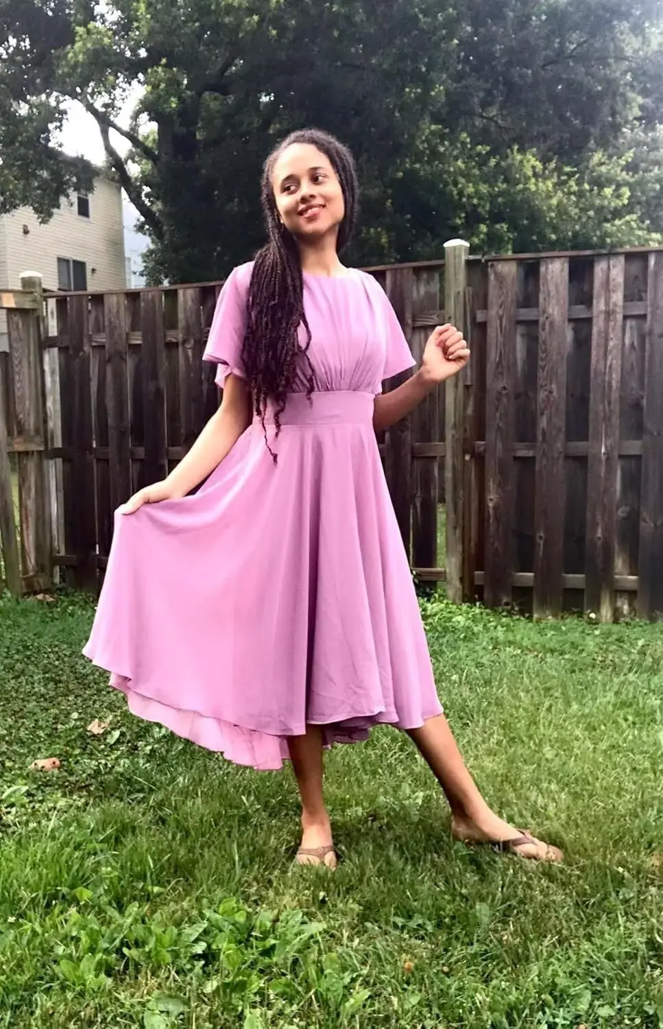 A-Linie Brautjungfernkleider mit U-Ausschnitt und Taschen, kurze Cocktail-Kleider aus Chiffon, formelle Kleider für Hochzeitsgäste