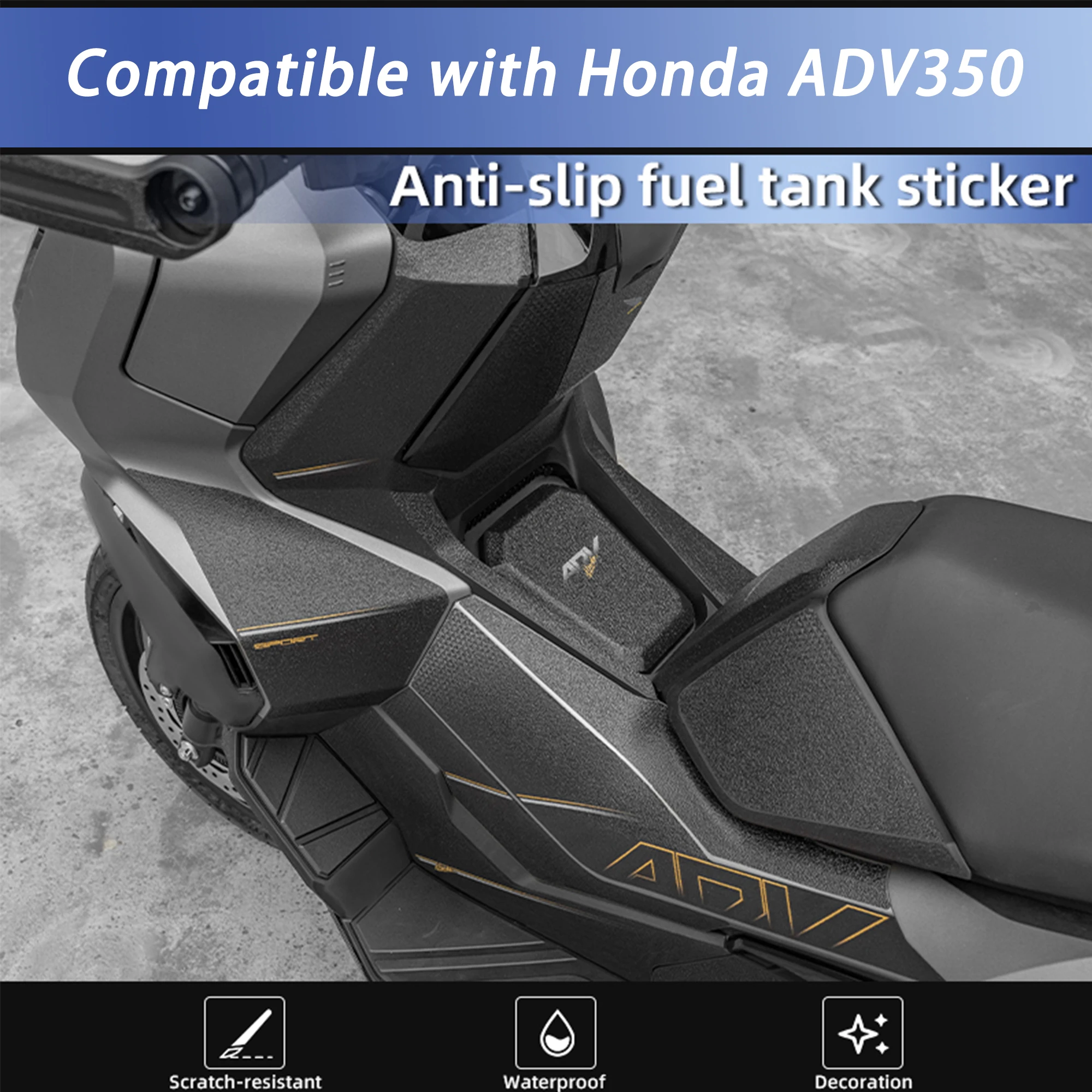 Compatible with 2025 Honda ADV350 Non-Slip Tank Guard Sticker Waterproof Fuel Tank Protector Decal Motorcycle Accessories
