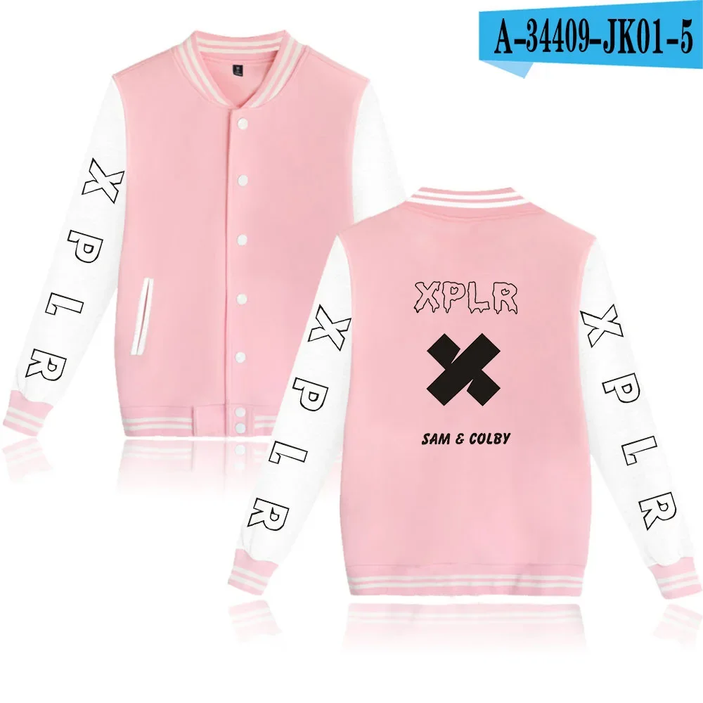 Uniforme de béisbol Sam y Colby para hombre, chaquetas con cremallera, ropa de calle, sudadera Harajuku de Hip Hop, Sudadera con capucha XPLR Merch, ropa deportiva informal