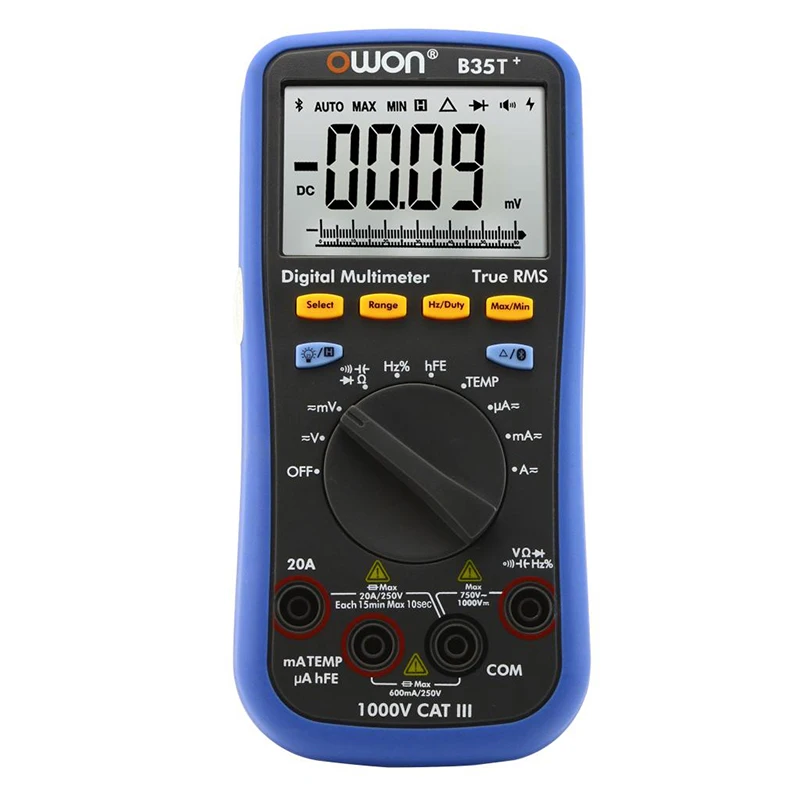 OWON B35T+ Bluetooth Digital Multimeter 6000 Count Auto Range Digital True RMS Smart Multimeter Offline Data Recording Function
