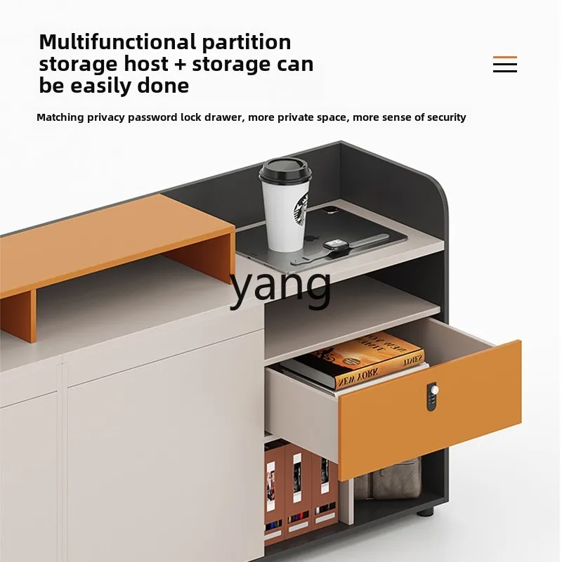 LMMsimple modern screen partition baffle card seat four double office desk and chair combination