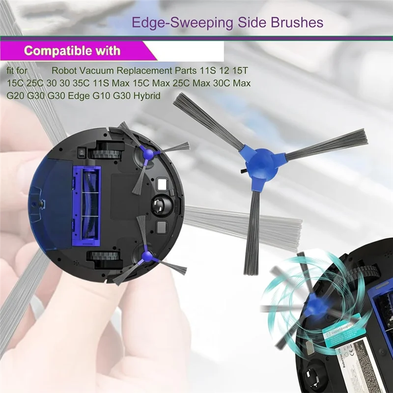 

TFORU-Side Brushes For Eufy 11S 12 15T 15C 25C 30 30 35C 11S Max 15C Max 25C Max 30C Max G20 G30 G30 Robot Vacuum Parts