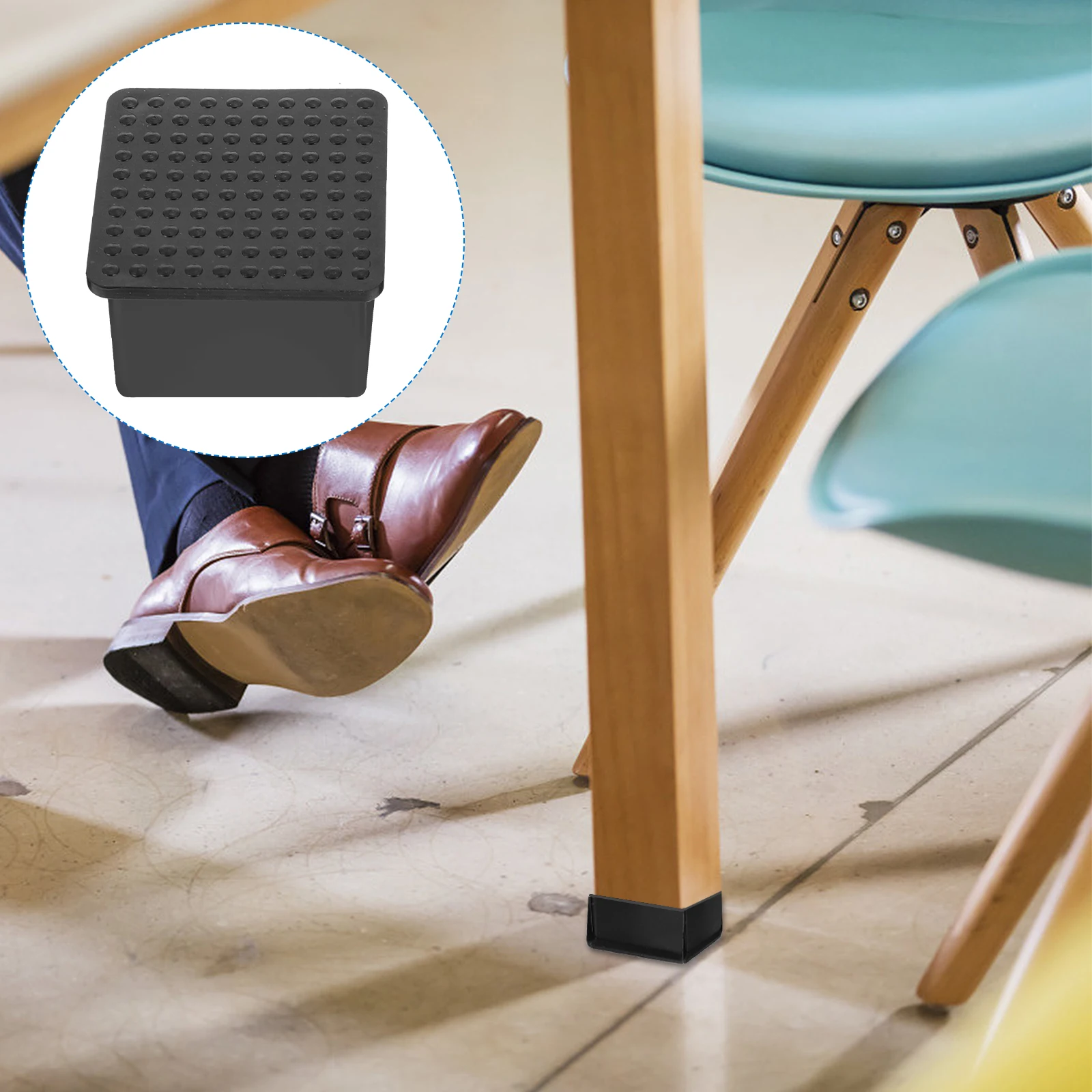 

20pcs Pvc Table Chair Leg Covers Floor Protectors Square Foot Mats Noise Reduction Glides For Home Restaurant Hotel Furniture