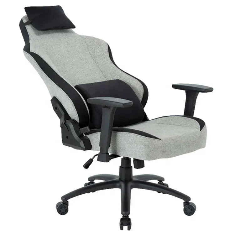 #   Cadeira de jogos de corrida de tecido completo com trava de inclinação reclinável com encosto de espuma à prova de fogo confortável redondo giratório pc gamer cadeira para assento longo