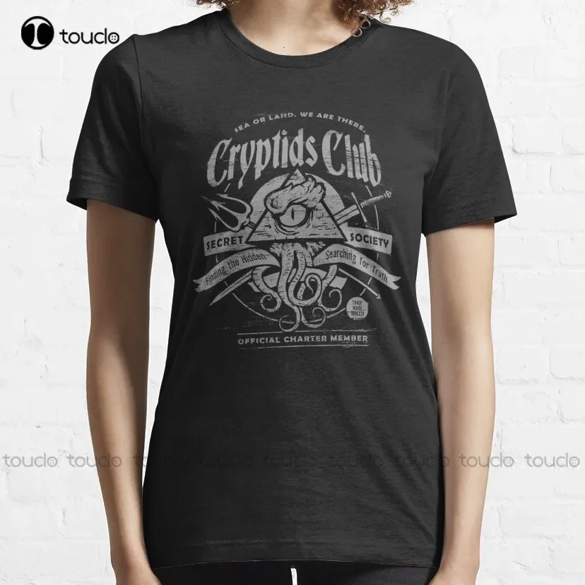 Cryptids Club (نسخة القميص الداكن) الكلاسيكية تي شيرت القطن بلايز للنساء مخصص الكبار في سن المراهقة للجنسين الطباعة الرقمية تي شيرت #2