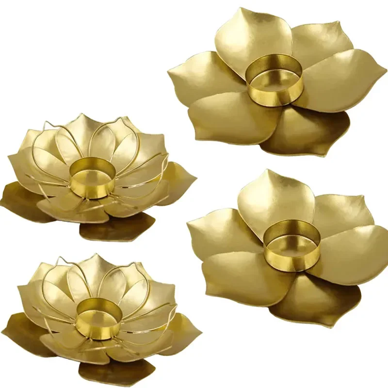 Nordic Lotus Metal Candlestick Holder 6