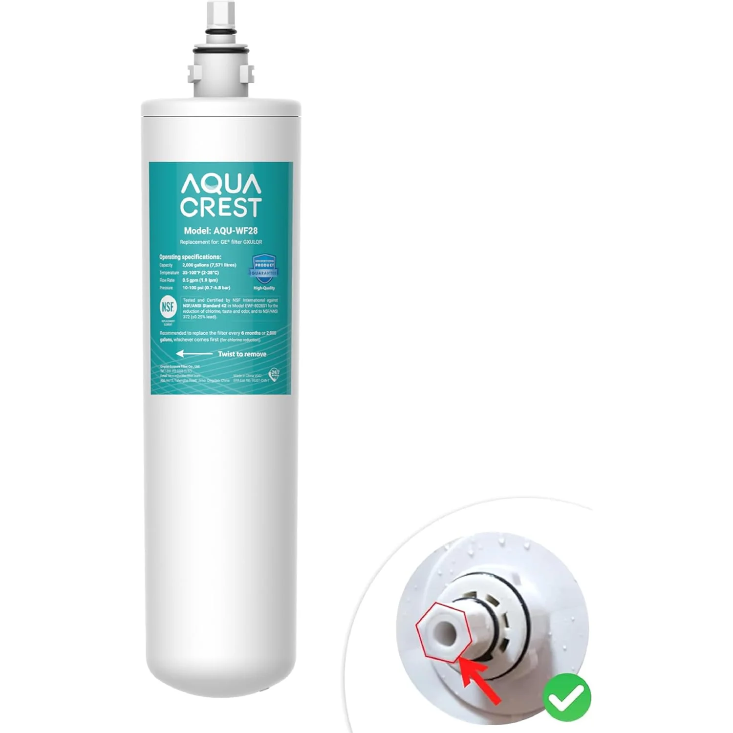 

Фотофильтр AQUA CREST FQK1R, GXULQK, GXK140TNN, GXULQR для системы GE GXK140TNN и GXULQK