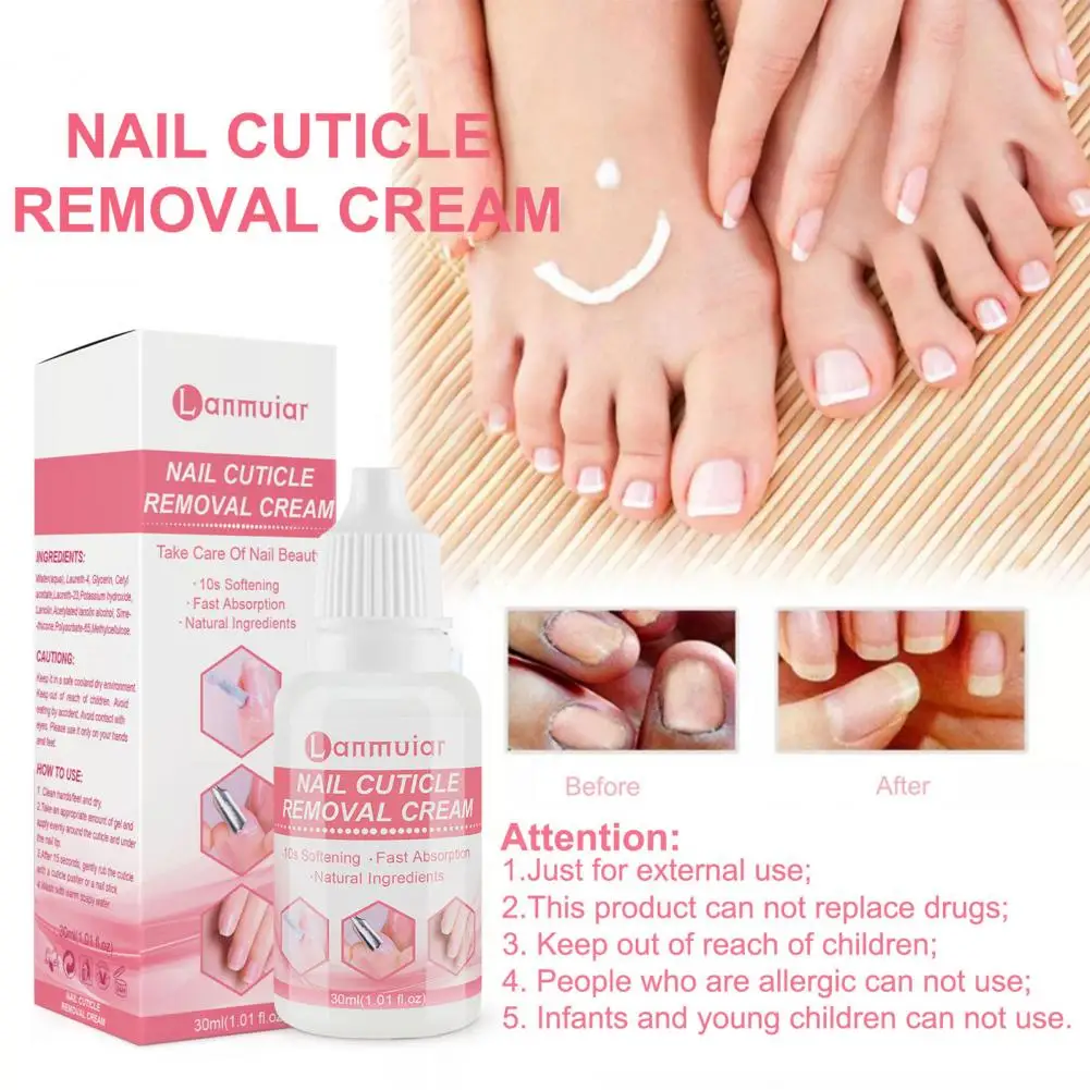 Dead Skin Softener Tool for Nails Professional 30ml Cuticle Removal Cream for Healthy Nails Softens Strengthens Gentle for Nails