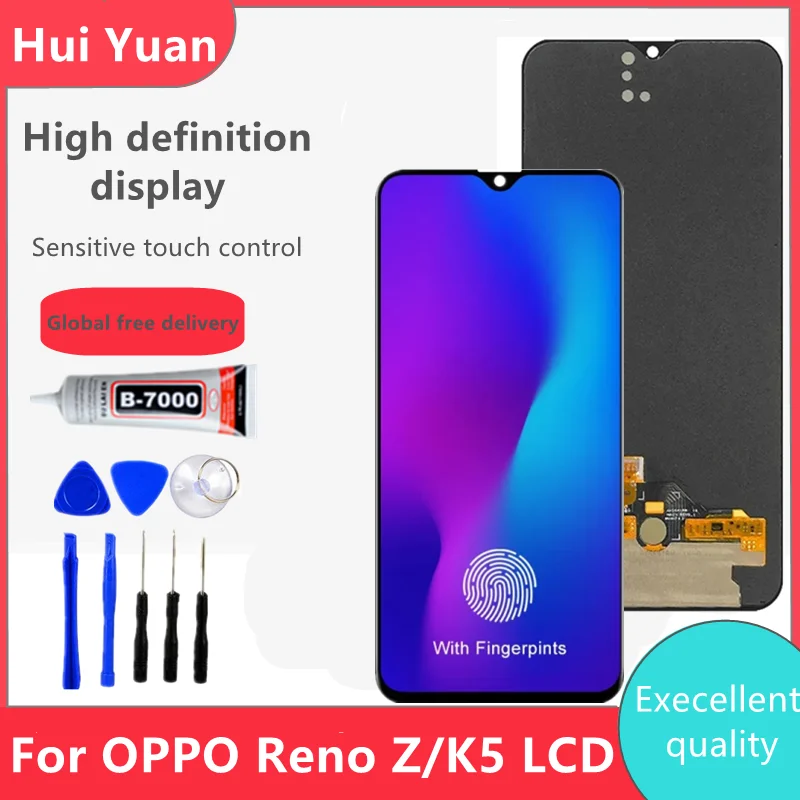 

Super AMOLED / TFT Black 6.4 '' For Oppo Reno Z CPH1979 PCDM10 PCDT10 LCD DIsplay Touch Screen Digitizer Assembly For Reno Z