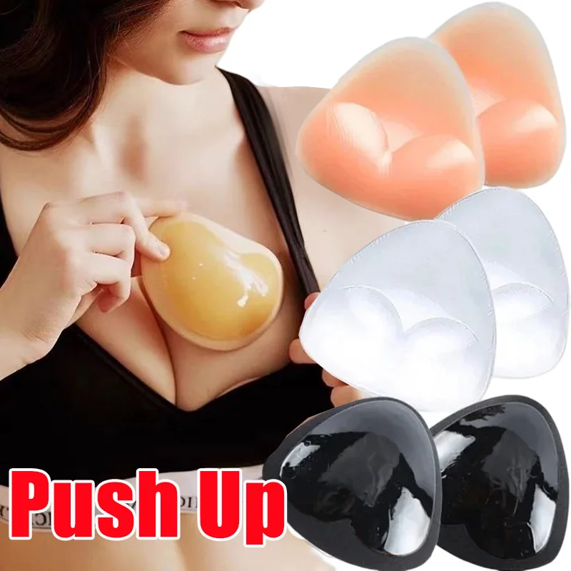 

Silicone Bra Inserts Breast Pads Sticky Push-up Women Push Up Bra Cup Thicker Nipple Cover Patch Bikini Inserts for Swimsuit