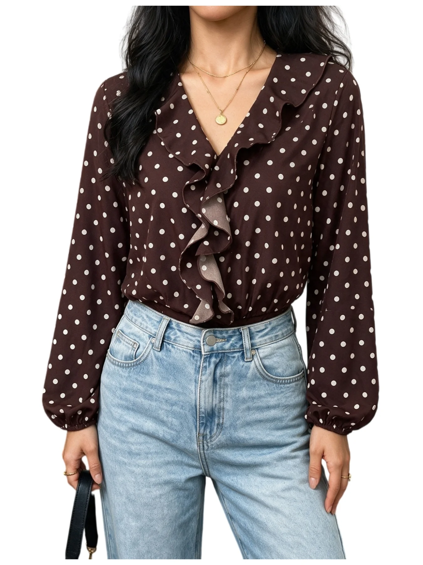For Weekend Getaway Fashion Print Blouse Women Fashion Bodysuit Fashion Tops Ladies Snap Crotch Suit Polyester Fabric Blend