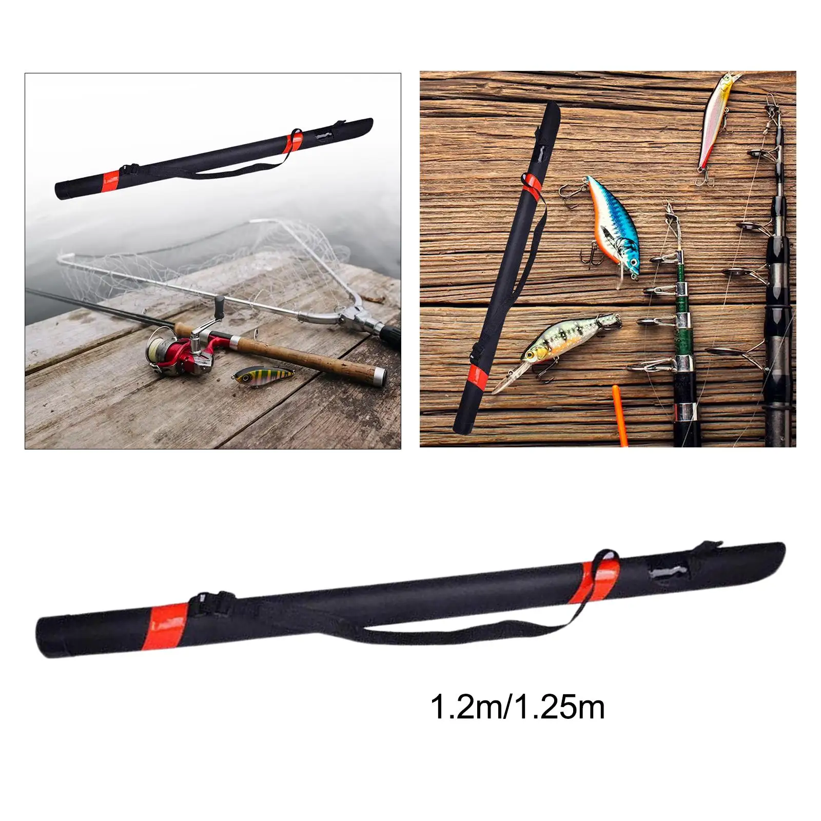 Imagem -03 - Estojo Portátil para Varas de Pesca com Mosca Presente Masculino Capa para Vara de Pesca Acessórios ao ar Livre Equipamento de Pesca Estojo de Viagem para Vara de Pesca