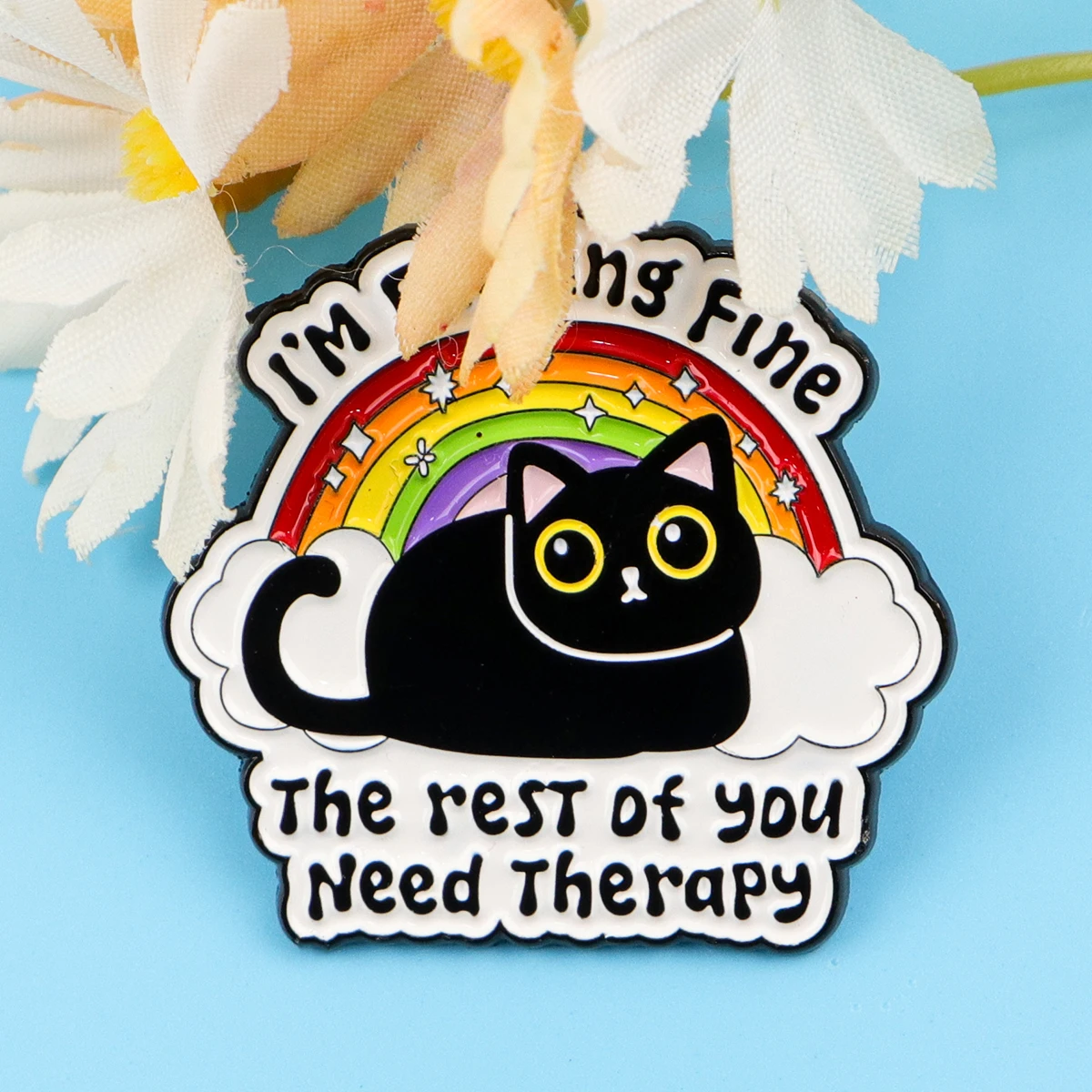 Rainbow Cat Enamel Pin Lapel Pin Cute Brooches For Women Clothing Decoration Metal Pins Backpack Hat Badge Accessories Gift