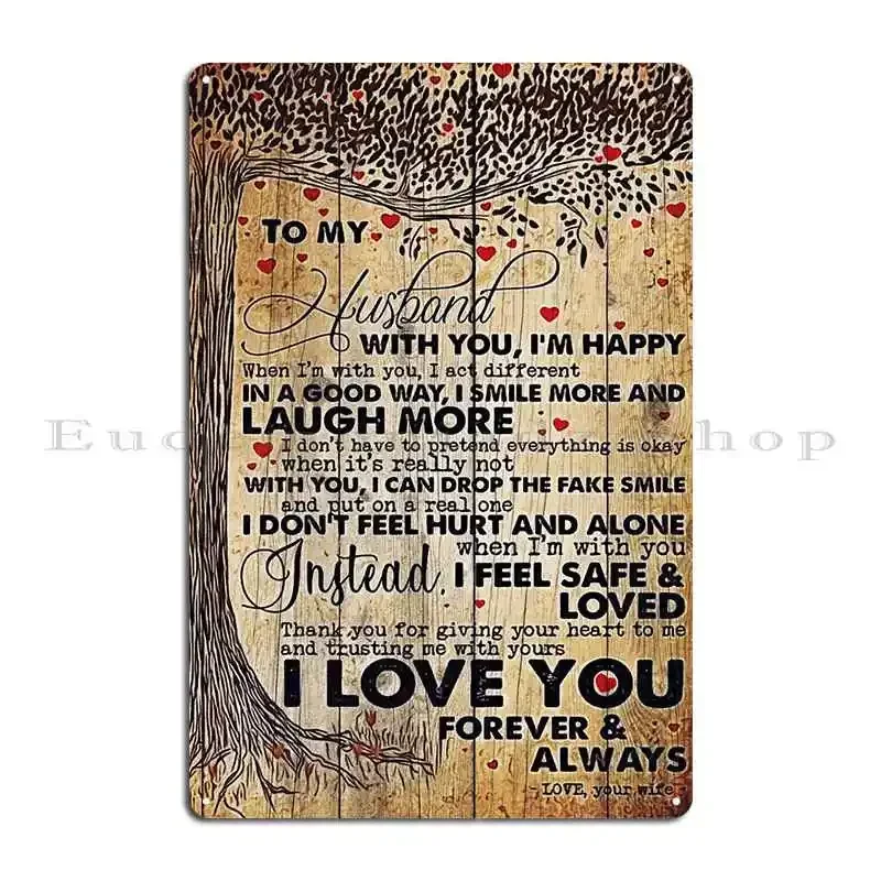 To My Wife Love Husband To My Husband In Heaven I Was Supposed To Spend The Rest Of My Life With You Metal Tin Sign Poster