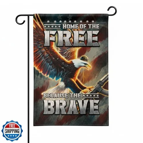 FLAGMEUP8386 Heroic Eagle Veteran Garden Flag 12x18 In Doubleside ZZO EEZ