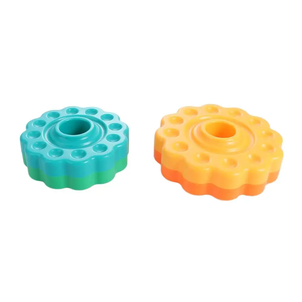 Montessori Rotating Rainbow Tower Hand-eye Coordination Color Recognize Rotating Screw Bolt Nesting Ring Early Education