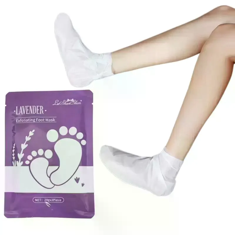 Foot Skin Care Exfoliating Foot Mask Lavender Oil Moisturizing Remove Dead Skin Calluses Heel Crack Repair Foot Mask 1 Pair