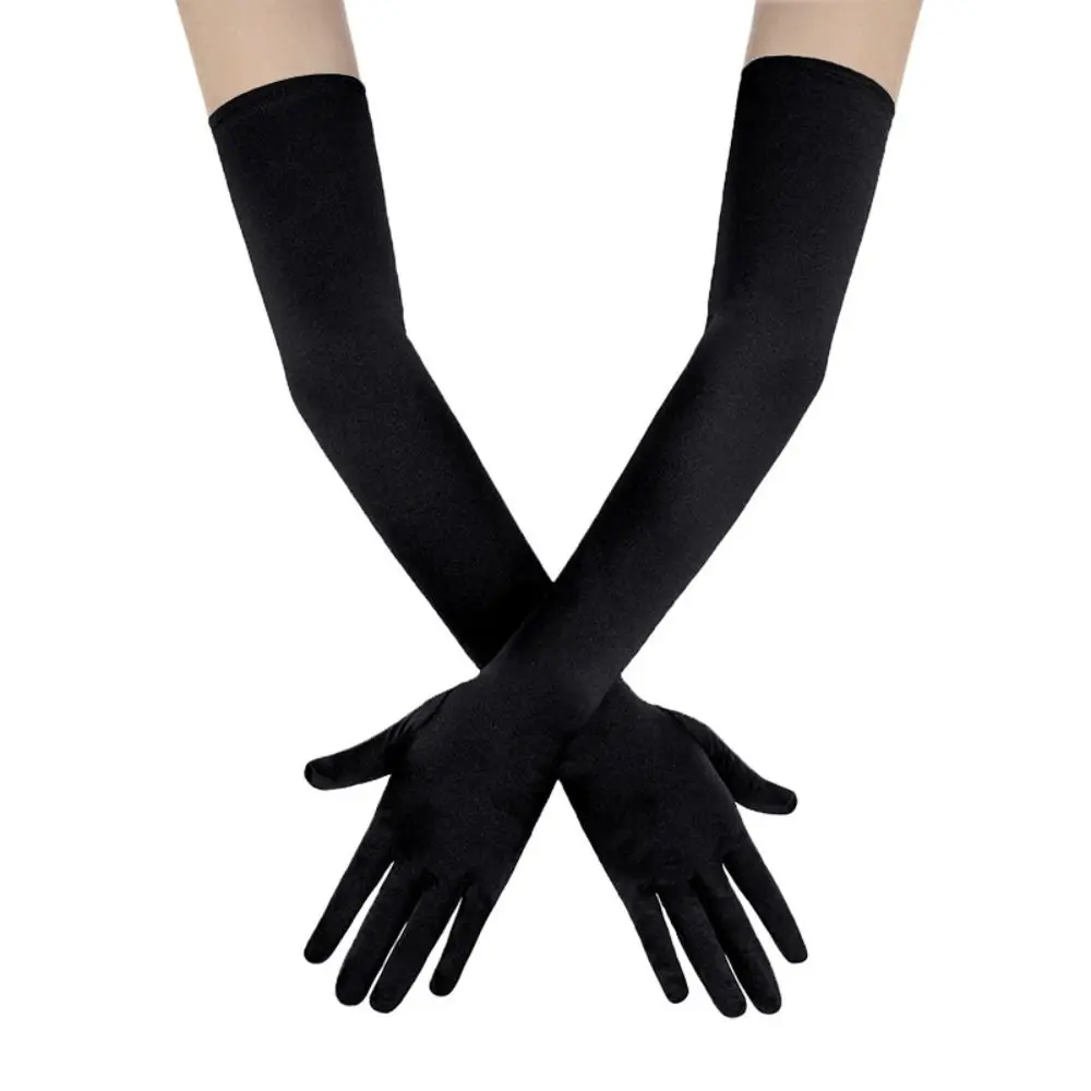 

Long Finger Mittens Korean Apparel Accessories Satin Party Formal Gloves Arm Warmer Full Finger Gloves Women Long Gloves