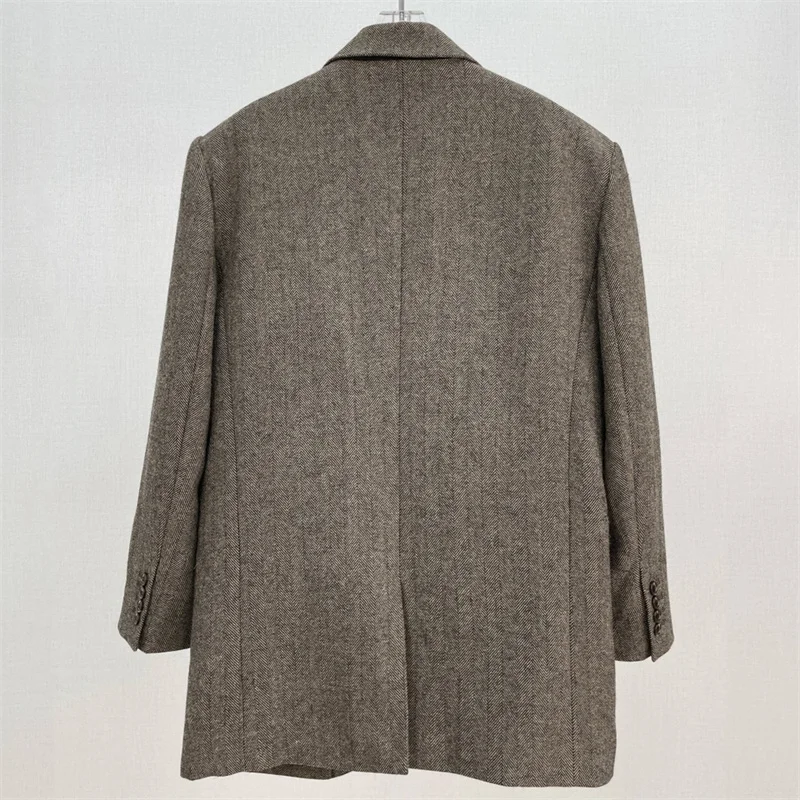 women's jacket 2026 winter new one button slim fit women's suit jacket High quality wool blend women's coat women's outerwear
