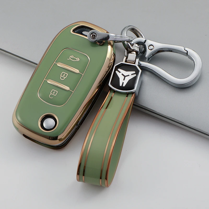 TPU Car Flip Key Case Cover for Renault Kadjar Captur Megane Sandero Stepway Logan Clio 5 Arkana Shell Fob Keychain Protector