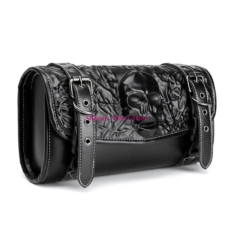 

PU Motorcycle Storage Bag Organizers with Quick Release Buckles Punk Aesthetic Spacious Interior For Tools And Essential R6FB