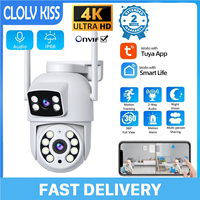 Tuya 2.4G WIFI 8MP Dual Lens  Camera PTZ Outdoor 4K Wireless Dual Screen Security Camera Auto Tracking Monitoring ONVIF