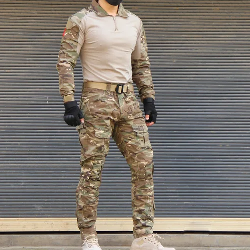 Imagen 2 del producto Trajes de uniforme táctico Milit, traje de camuflaje para exteriores, camisas de caza, pantalones, entrenamiento de peces, conjuntos de ropa de Paintball Airsoft