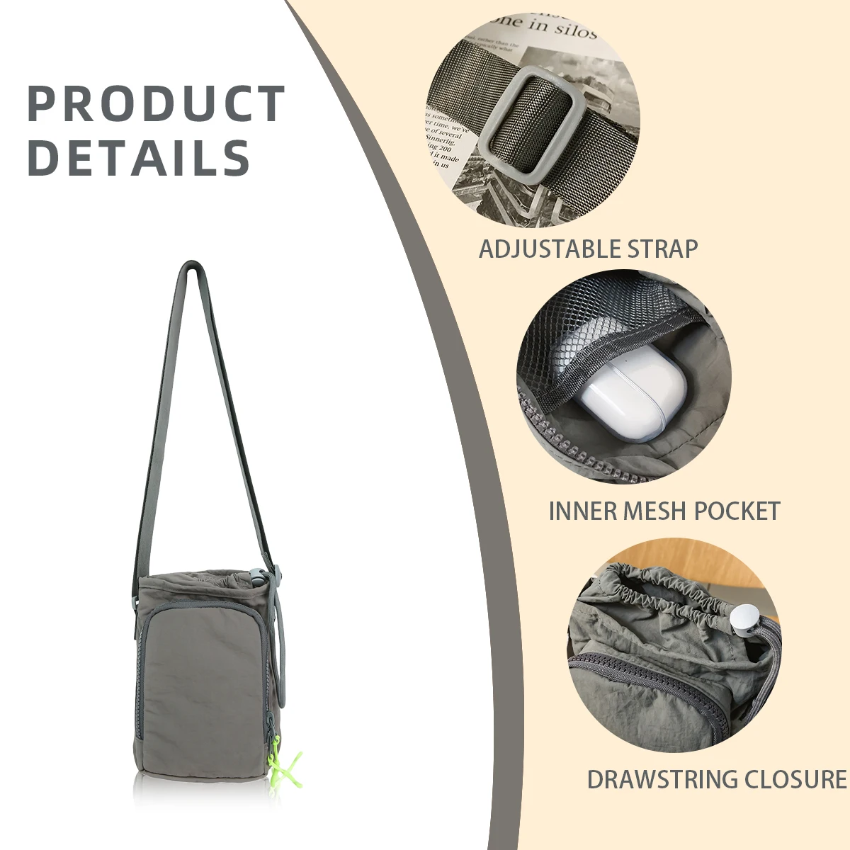 High-End Stylish Mobile Phone Bag for Women, Crossbody Bag, Water Bottle Bag, Summer Mini Bag, Walking Key Bag, Shoulder Bag, Hiking, Trekking, Running, Tissue Bag