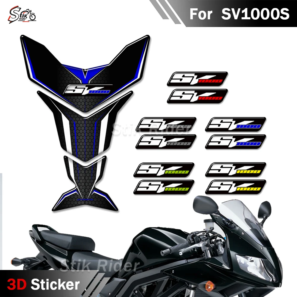 

For Suzuki SV1000S SV 1000 S SV1000 Motorcycle Tank Pad Gas Fuel Oil Knee 3D Sticker Decal Anti-scratch decorative Protector