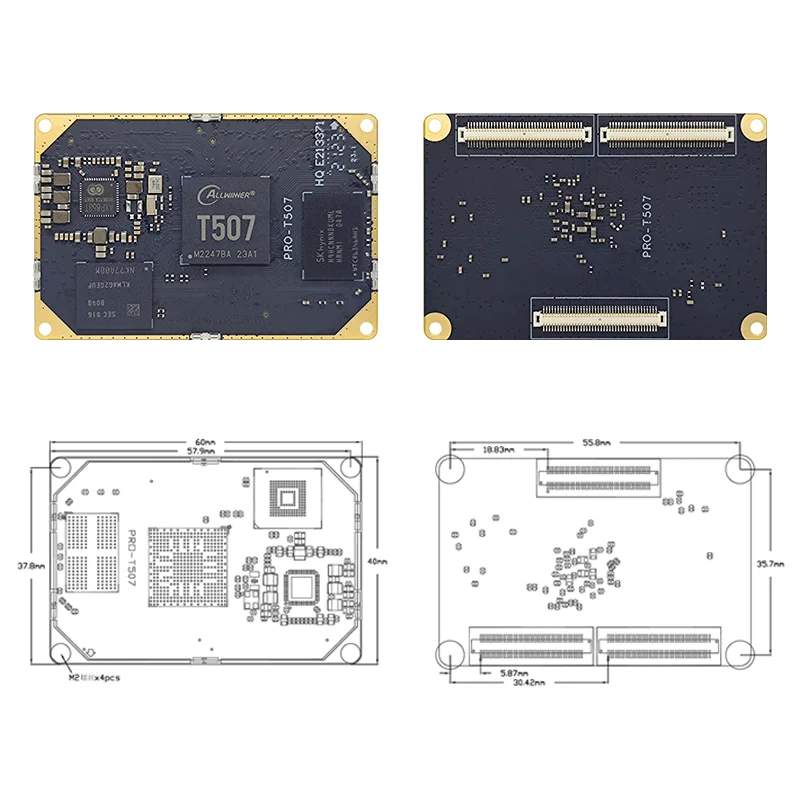 Carte de développement Allwinner carte de base T5 carte de développement T507 allwinnertech Rongpin PRO-T507 qualité industrielle
