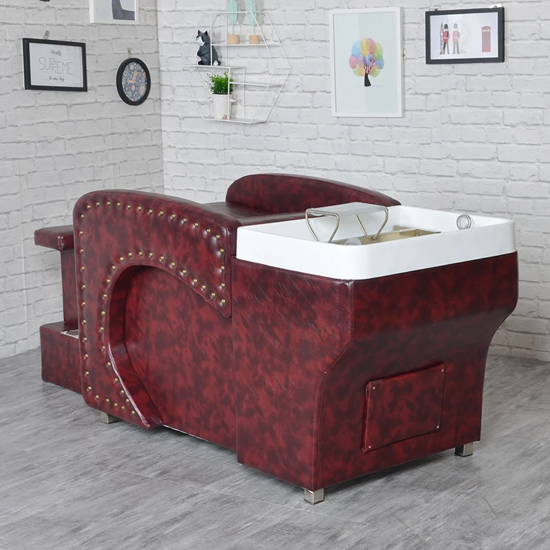 Barber Shop Spezielles Shampoo-Bett, halb liegend, High-End-Salon, Wasserwaschbett, europäischer Stil, einfacher Friseursalon