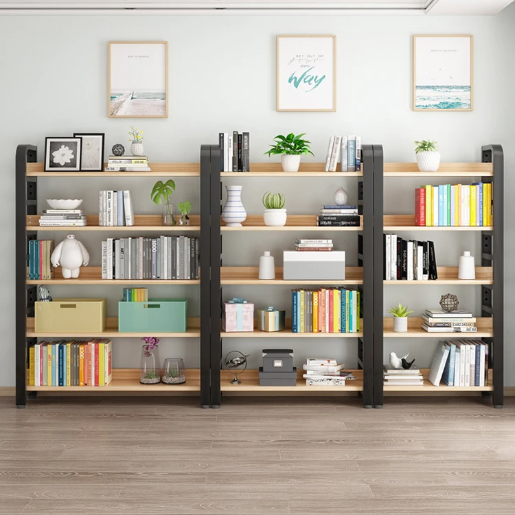 

modern simple wooden metal industrial library ladder book shelf bookcases
