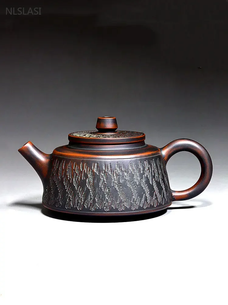 200ml Vintage Purple Clay Teapot Boutique Handmade Purple Mud Kiln Change Kettle Household Chinese Filter Beauty Tea Set