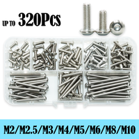 Round Hex Cap Screw kit M2 M2.5 M3 M4 M5 M6 M8 M10 Hexagon Socket Button Head Allen Drive Screws 304 Stainless Stee Bolt ISO7380