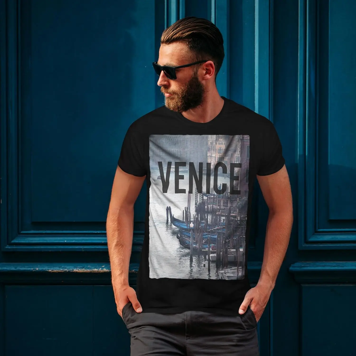 Wellcoda Venice Urban Photo City Mens T-Shirt, Old Graphic Printed Tee