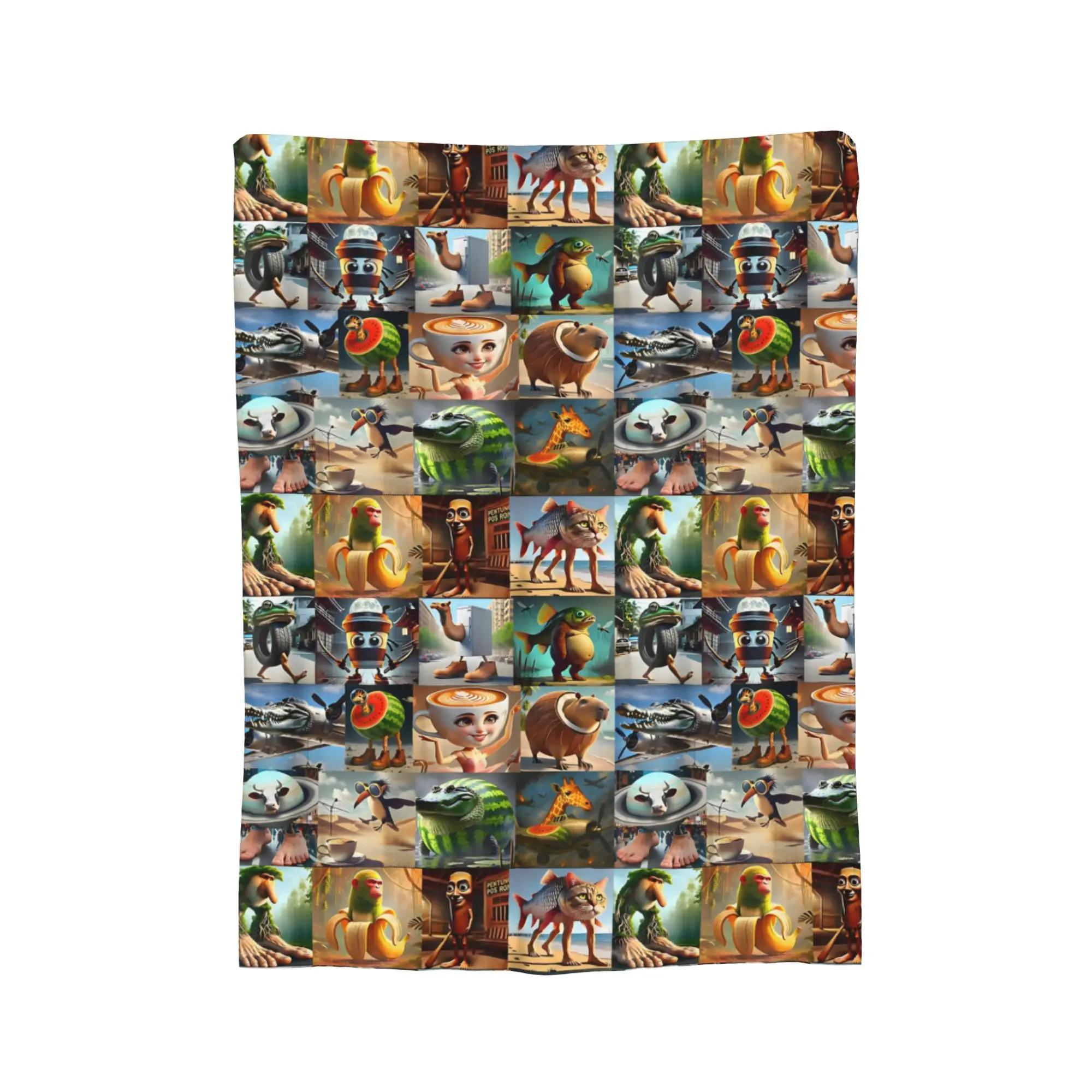 Brainrot Meme الشخصيات الإيطالية الفانيلا البطانيات مضحك ميمي الإبداعية رمي البطانيات ل أريكة تتحول لسرير الأريكة 200x150 سنتيمتر لحاف