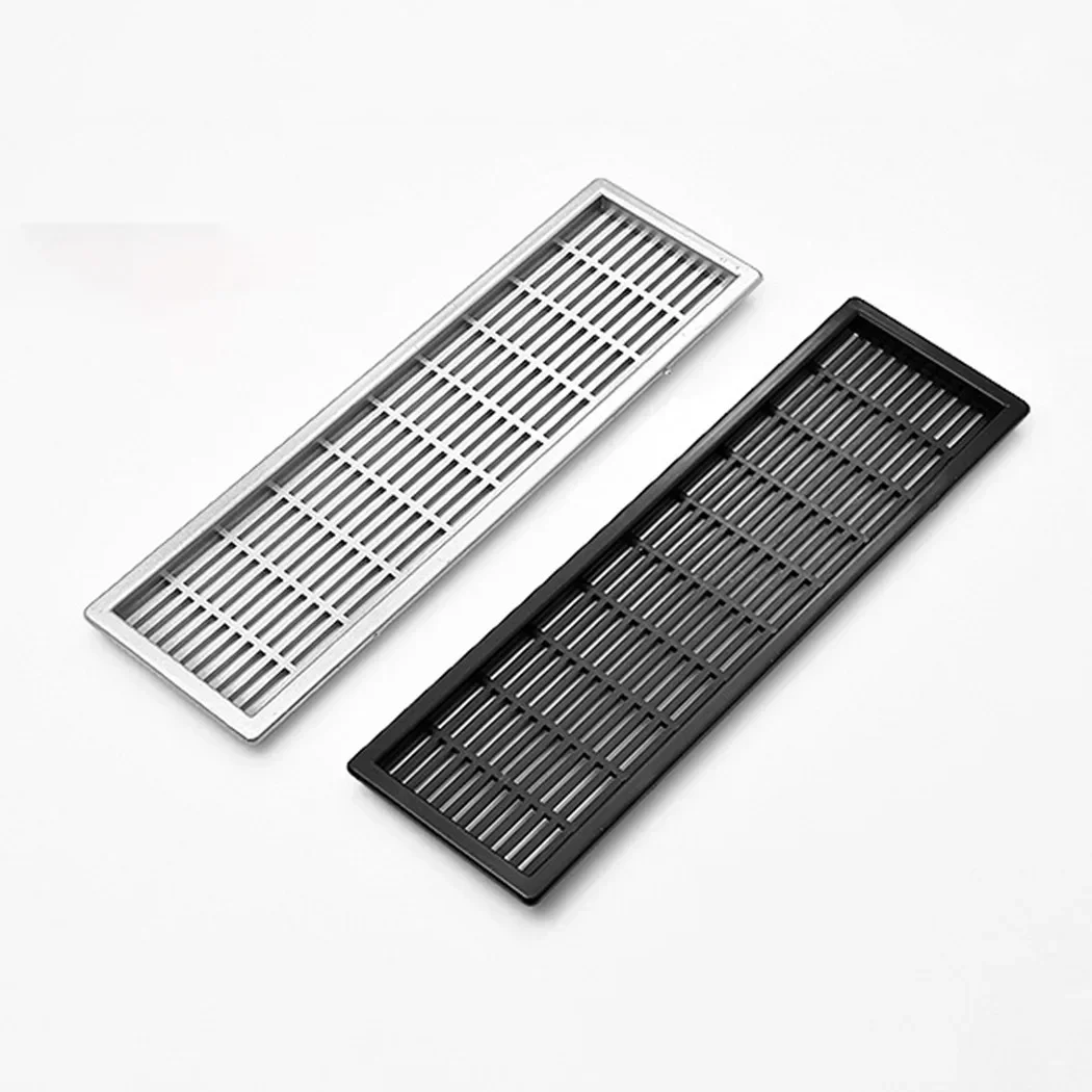 1pc Grill Breathable Mesh Rectangular Wardrobe Breathable Holes Shoe Cabinet Cabinet Breathable Mesh Grille Heat grey/black