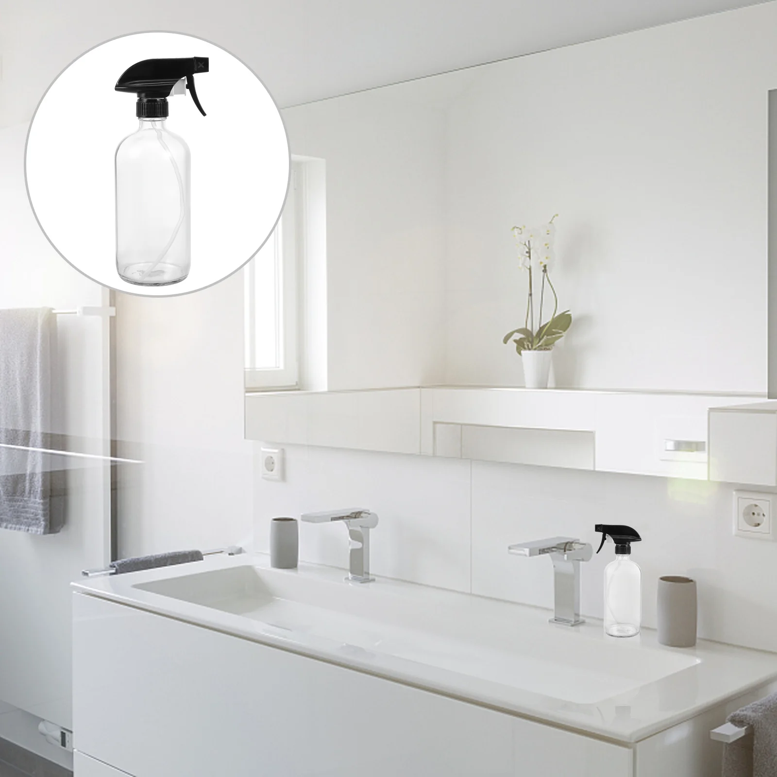 2 قطعة 500 مللي زجاجة رذاذ موزع زجاجي محمول للسفر زجاجة سائلة للمكياج والشامبو والزيوت العطرية #5