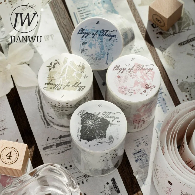 JIANWU 50mm*200cm Vintage Tree Flower Light Shadow Landscape Material Collage Scrapbooking SWashi Tape Journal tationery