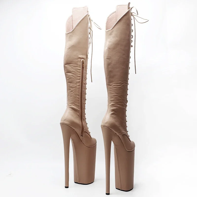 Leecabe zapatos de plataforma de tacón alto exóticos, botas de Pole Dance, mate, PU, sexy, 26CM, 10 pulgadas