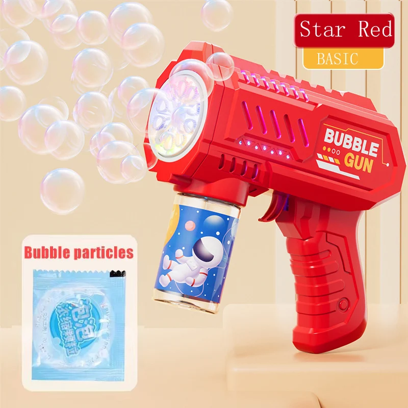 Volautomatische Bubble Gun Rocket Bubbles Machine Automatische blazer met Bubble Liquid Toy voor kinderen Strand Outdoor Bubble Gifts