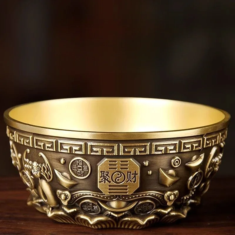 

Copper Treasure Bowl Ornaments Burner Home Gathering Wealth Fortune Store Entrance Gift