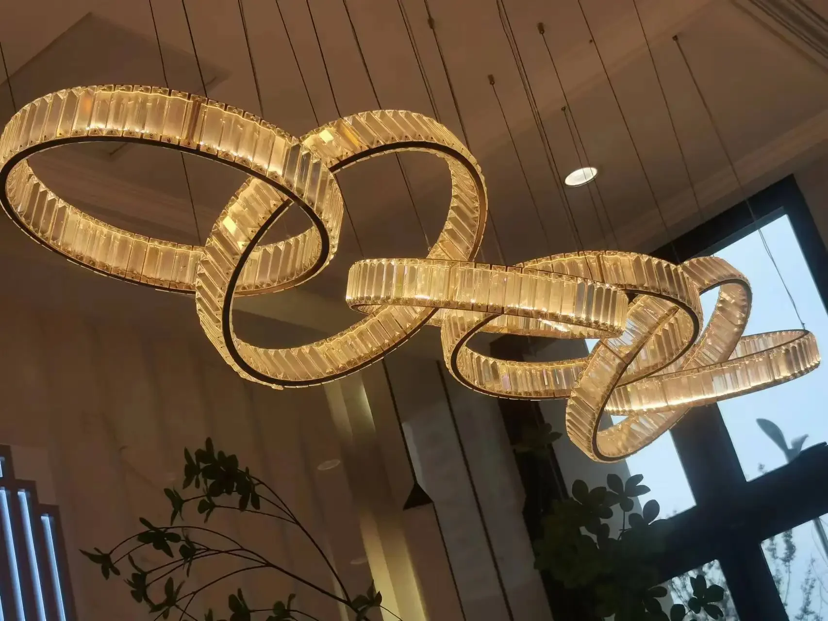 Modern Luxury Crystal  Stainless Steel LED s Italian Light for Dining Room Bedroom Living Room Hotel Oval Shape