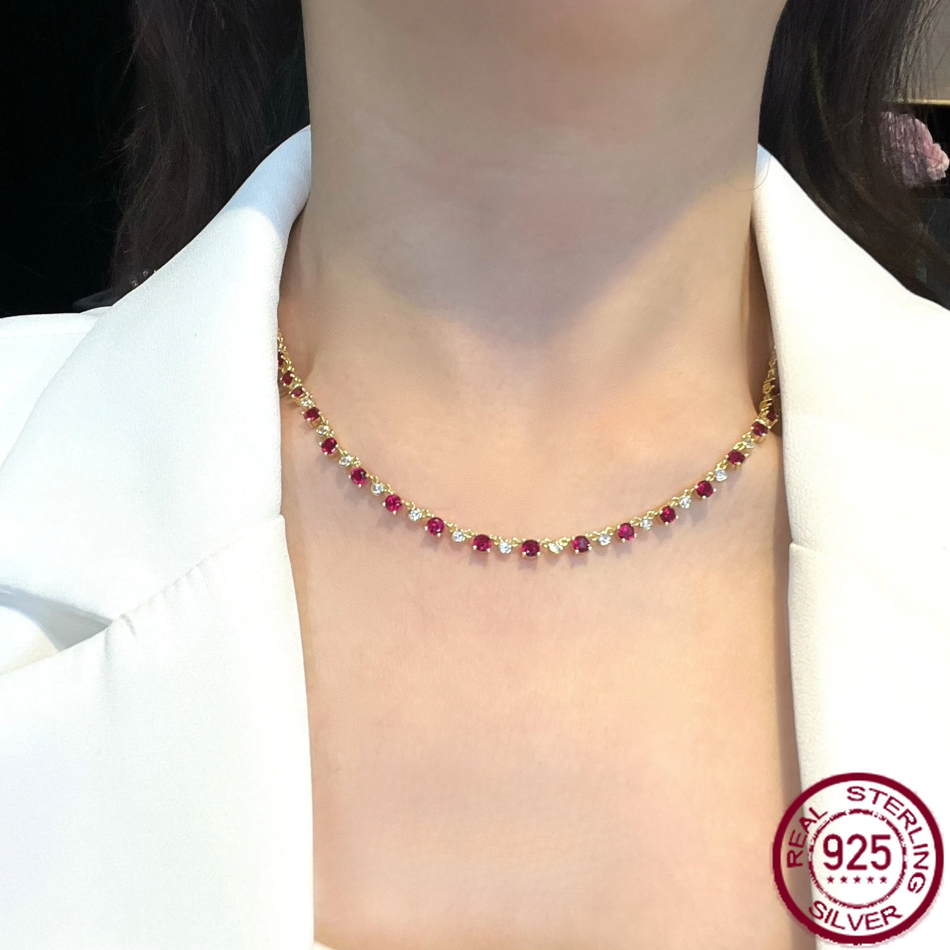 

Новый круг из чистого серебра S925, инкрустированный культивированными драгоценными камнями, легкая роскошь и универсальный темперамент, свадебные украшения