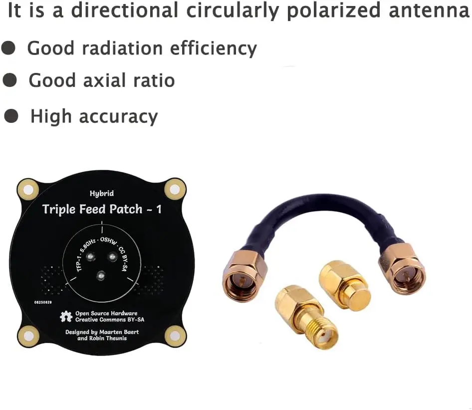 5.8GHz Triple Feed Patch Antenna High Gain Directional Circularly Polarized LHCP RHCP Antenna with 50ohm SM/A Load Terminator image 2
