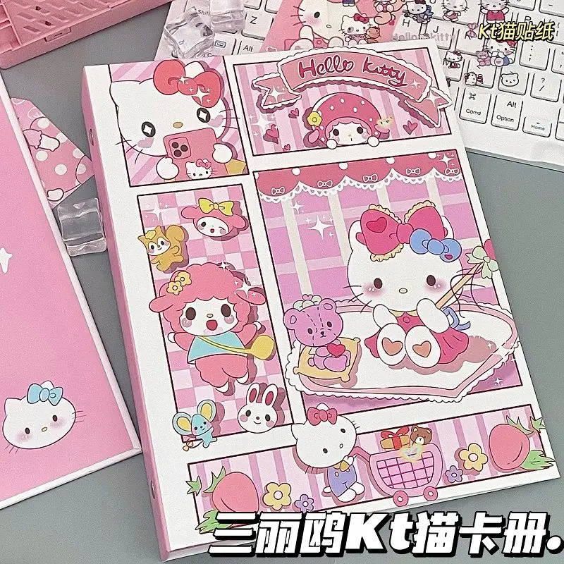 Cartoon Cute Anime Hello Kitty A5 Loose Leaf Thickened Four Palace Grid Star Chasing Small Card Storage Album Birthday Gift