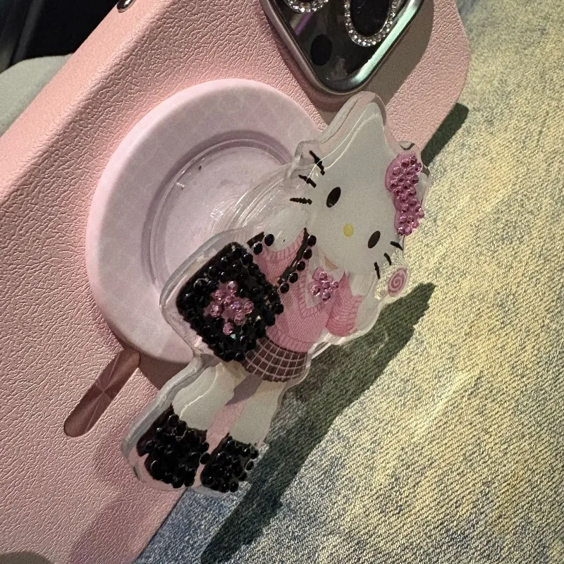 Sanrio japonés dibujos animados Hello Kitty soporte magnético para teléfono Kawaii decoración de teléfono portátil juguetes creativos para niños