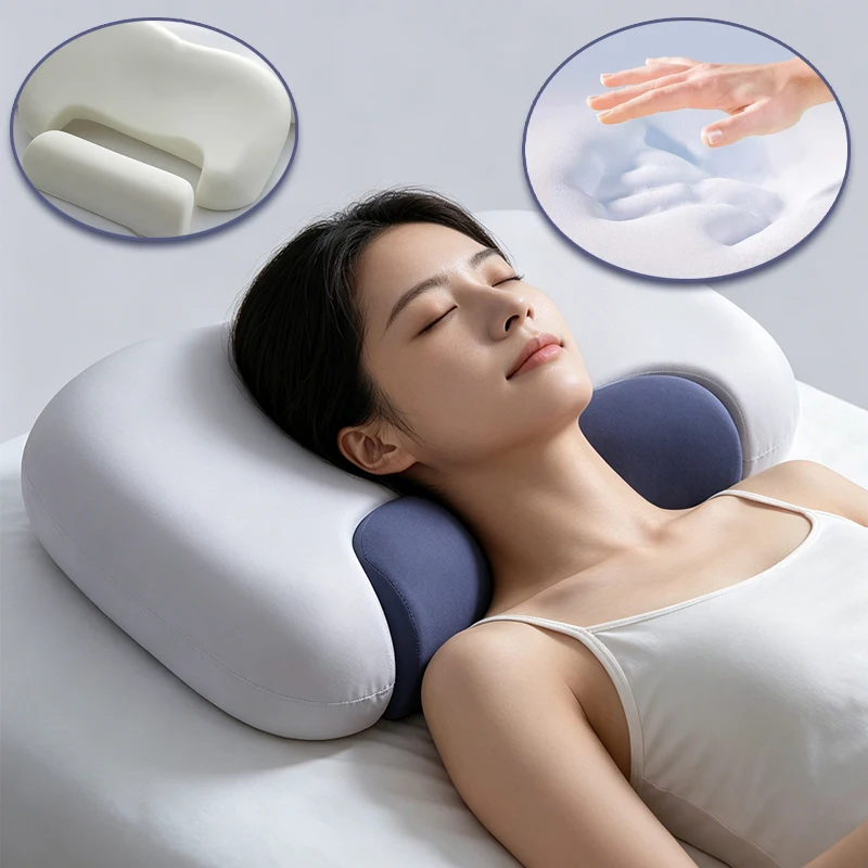 

Dual‑Core Ergonomic Pillow Memory Foam Neck Support Pillow for Orthopedic Neck Pain Relief Sleeping Pillow Deep All‑Night Sleep