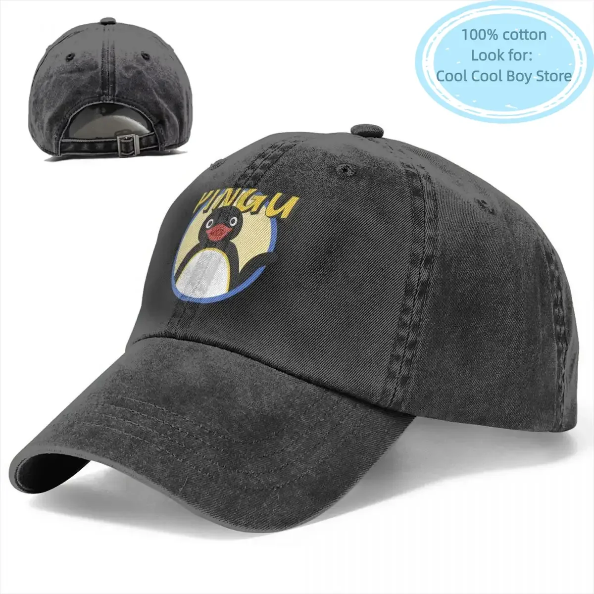 Pingu Noot Unisex Style Baseball Caps Pinga Penguin Distressed Denim Caps Hat Casual Outdoor Activities Adjustable Fit Headwear