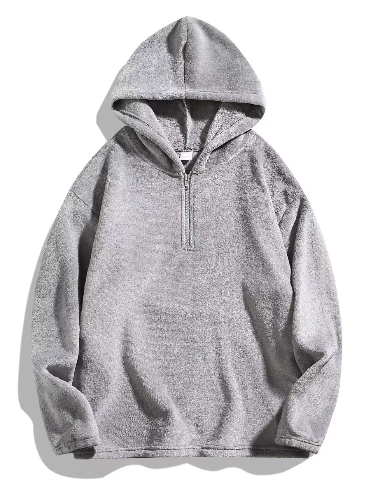 2025, Winter-Herren-Hoodie, Sporthose, einfarbig, warm, winddicht und kältebeständig, Sport-Set aus Wolle, lässiges Sport-Set, zweiteiliges Set – Detail 11